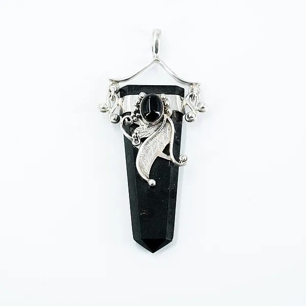 Pandantiv bagheta plata onix Argint