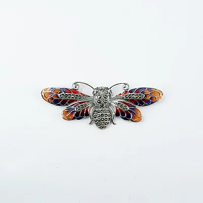 Brosa-pandantiv fluture marcasite Argint - 2
