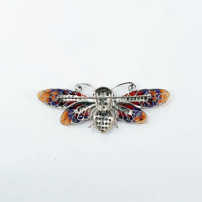 Brosa-pandantiv fluture marcasite Argint - 5