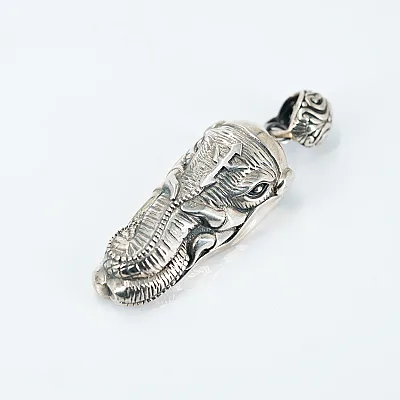 Pandantiv cap de elefant lung Argint - 2