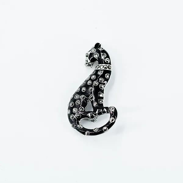 Brosa leopard Argint