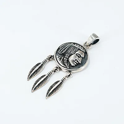Pandantiv cap indian pene Argint - 2