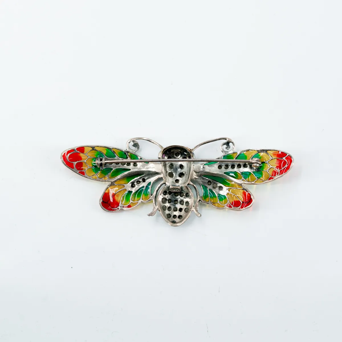 Brosa-pandantiv fluture marcasite Argint