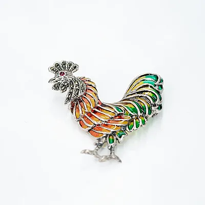 Brosa cocos marcasite Argint - 3