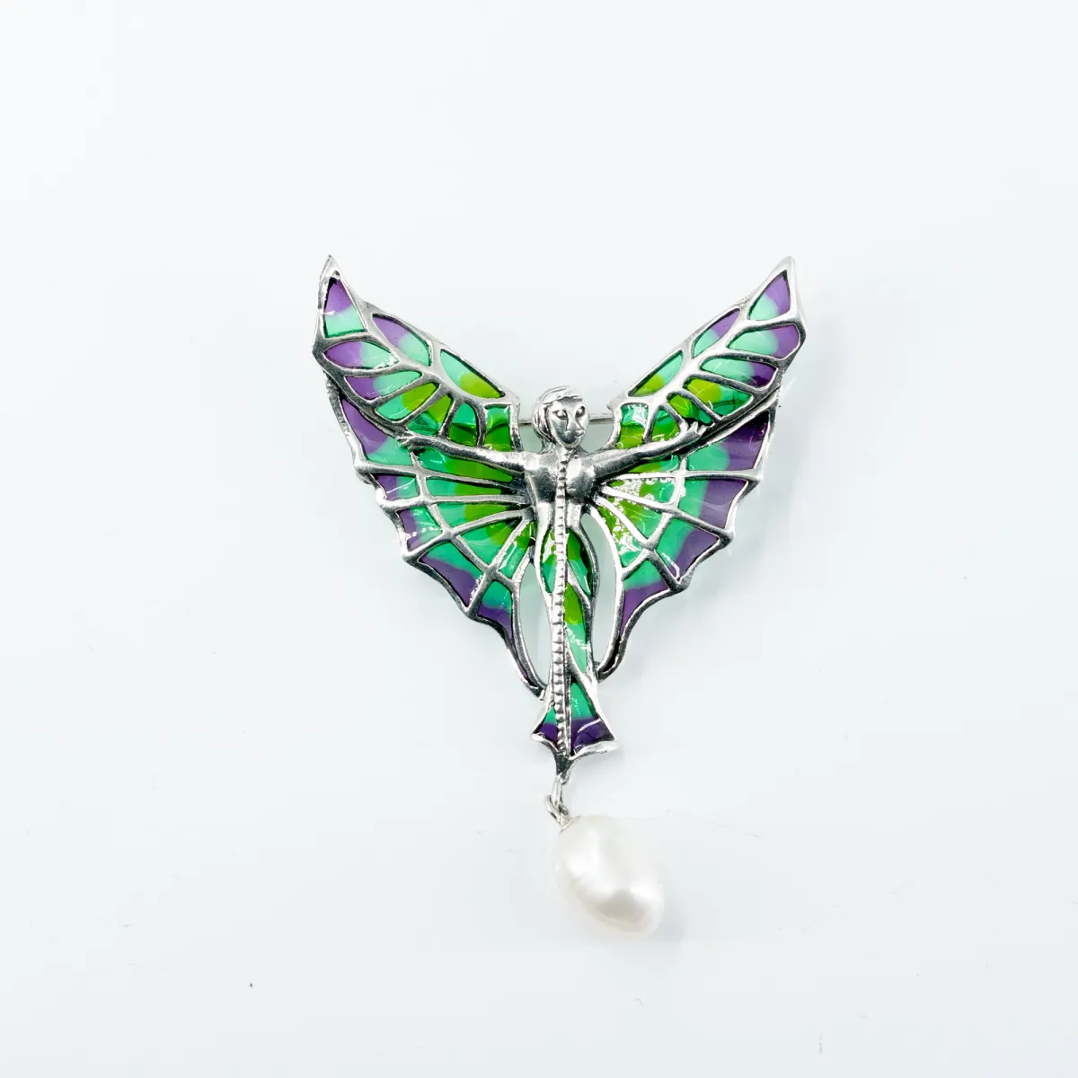 Brosa-pandantiv zana perla Argint