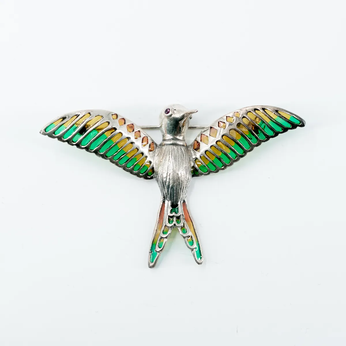 Brosa pasare colibri Argint