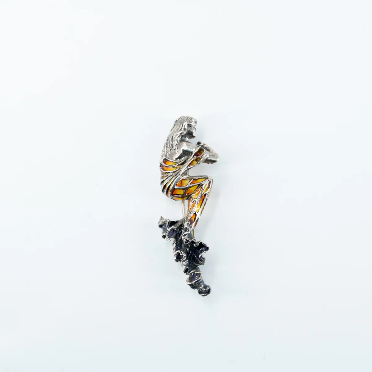 Brosa-pandantiv sirena Argint
