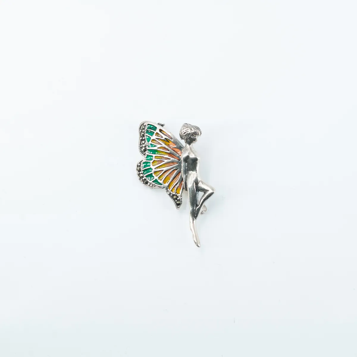 Brosa zana marcasite Argint