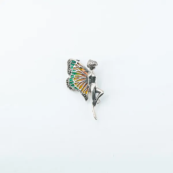 Brosa zana marcasite Argint