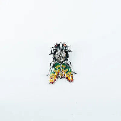 Brosa-pandantiv fluture-perla Argint - 3