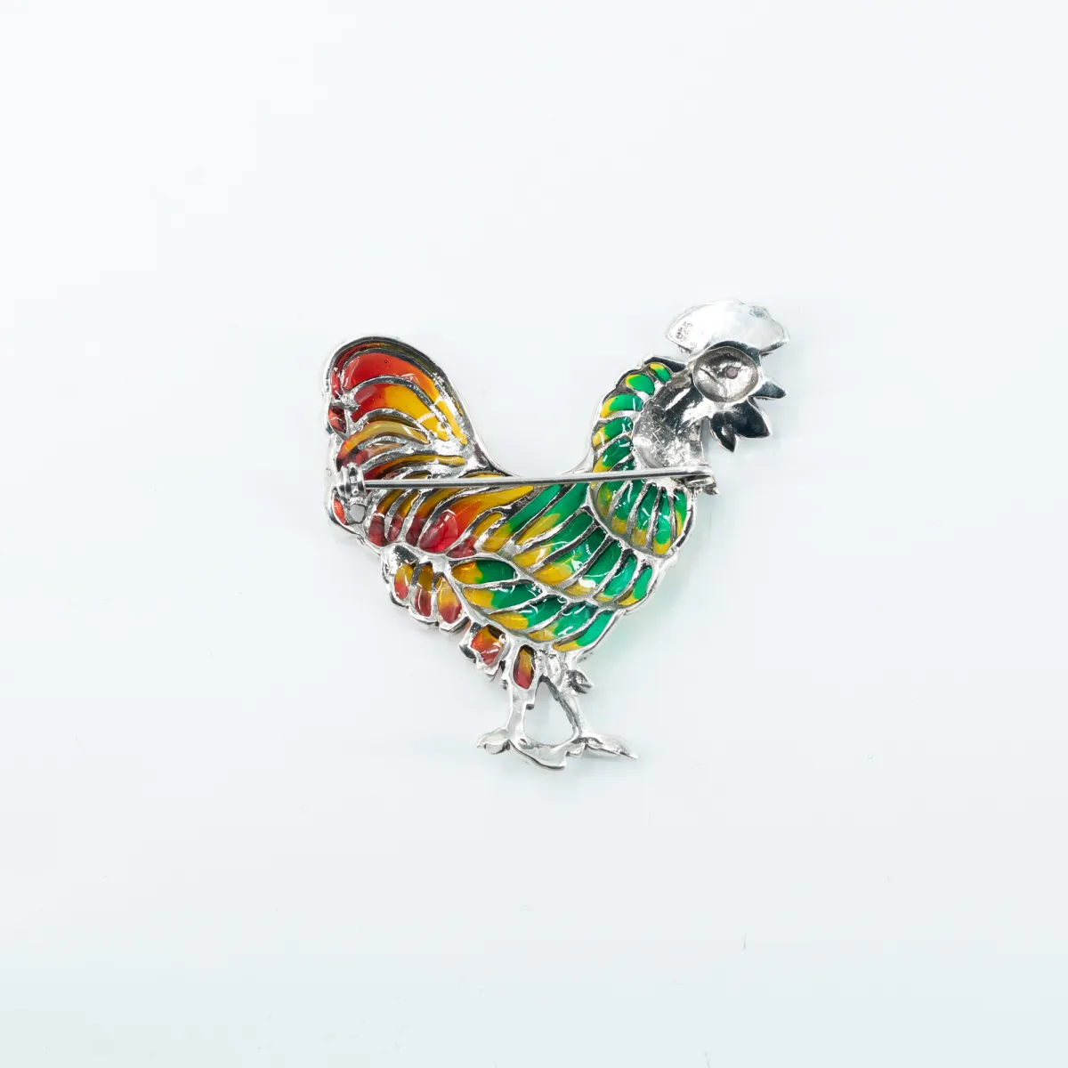 Brosa cocos marcasite Argint