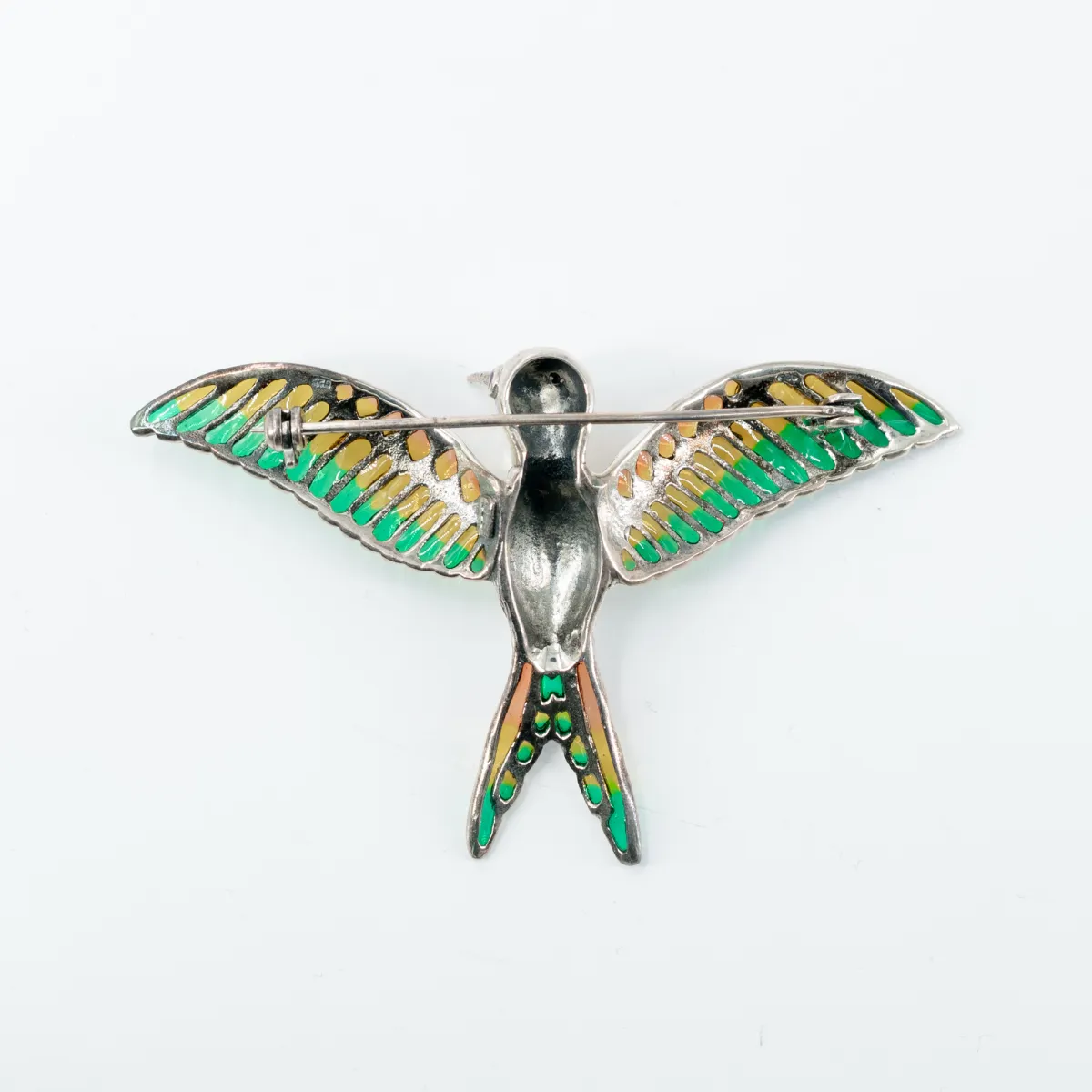 Brosa pasare colibri Argint