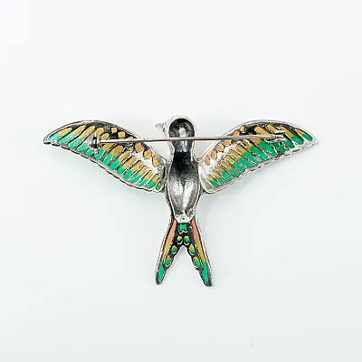 Brosa pasare colibri Argint - 3