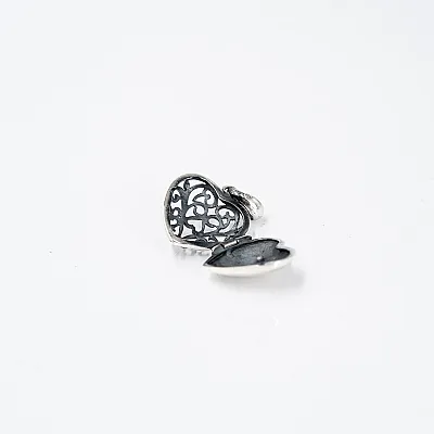 Pandantiv caseta inima broderie Argint - 5