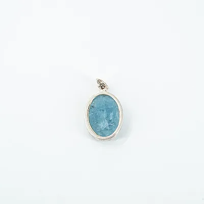 Pandantiv oval acvamarine anou picaturi Argint - 3