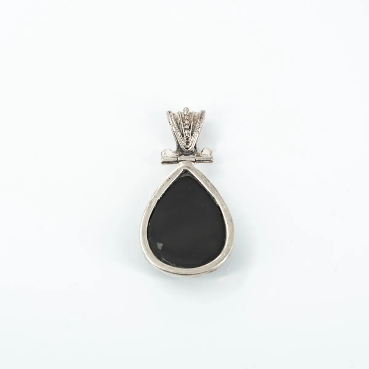 Pandantiv gotic obsidian Argint
