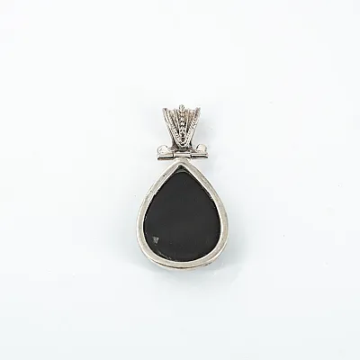 Pandantiv gotic obsidian Argint - 3