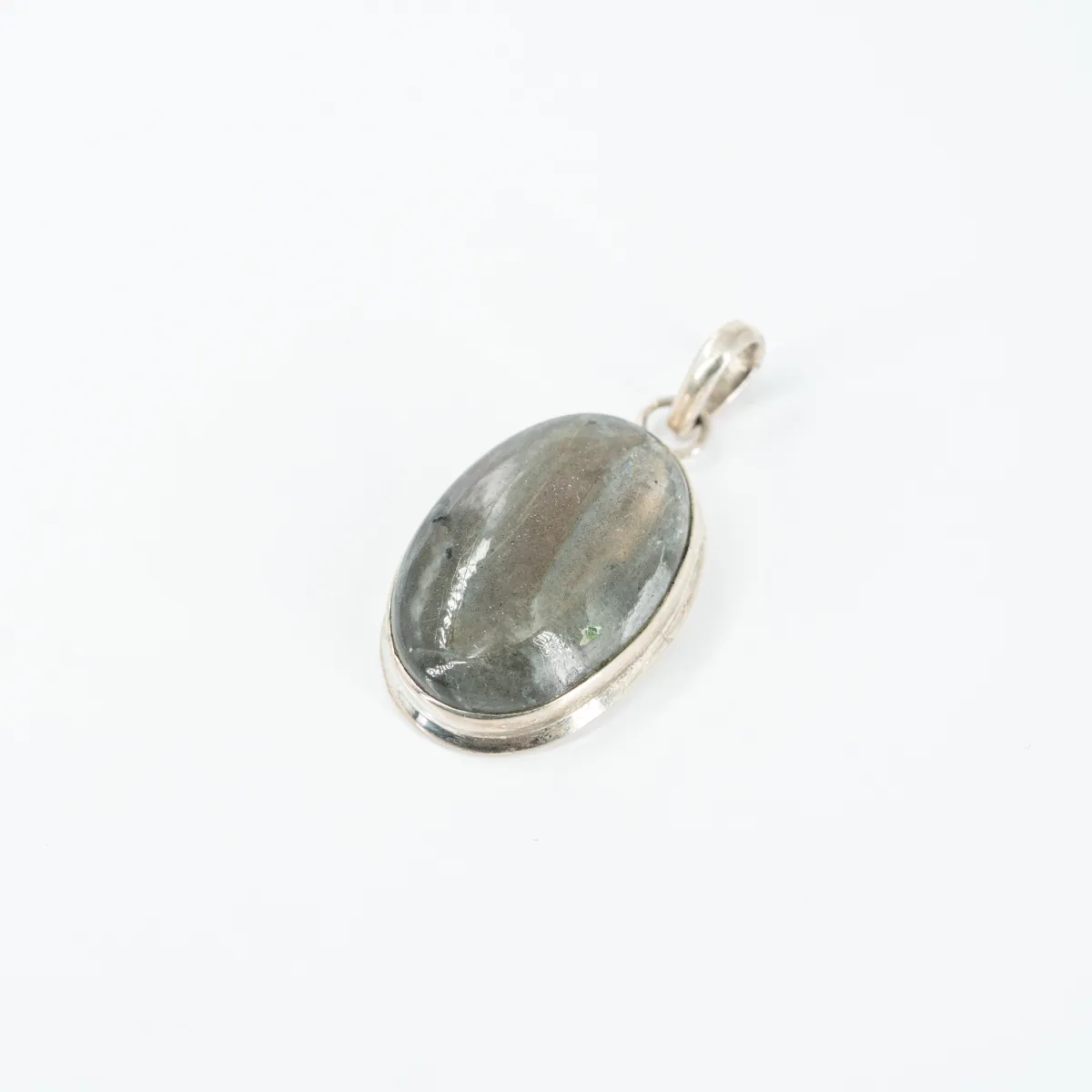 Pandantiv oval labradorite anou simplu Argint