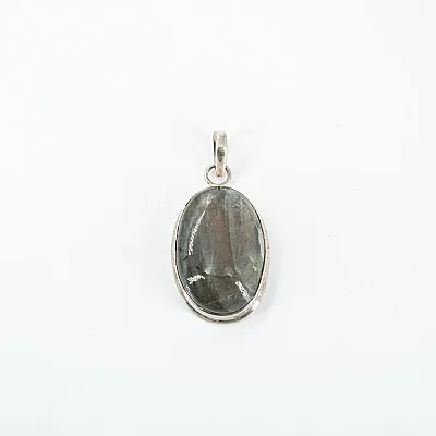 Pandantiv oval labradorite anou simplu Argint - 1