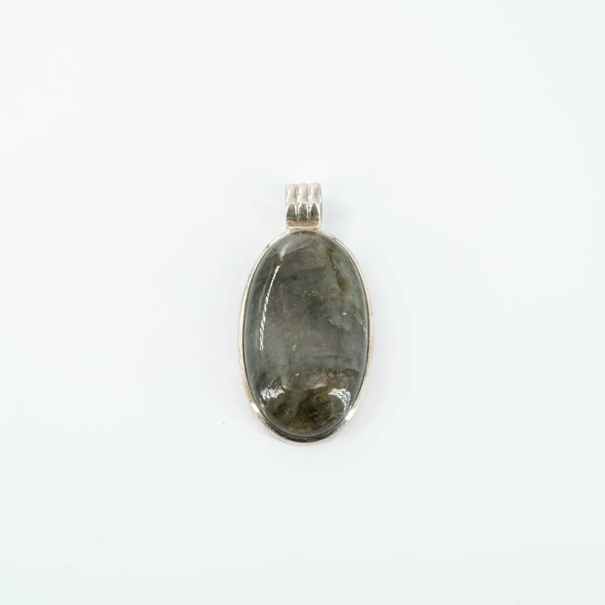 Pandantiv oval labradorite anou dungi Argint