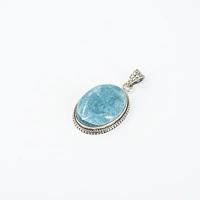 Pandantiv oval acvamarine puncte Argint - 2