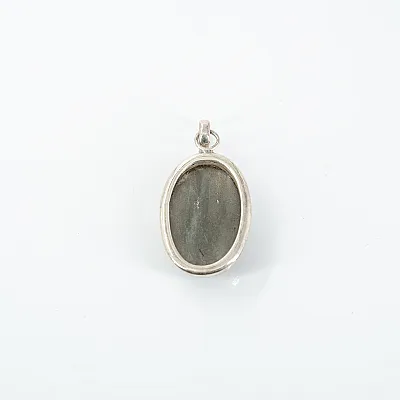 Pandantiv oval labradorite anou simplu Argint - 3