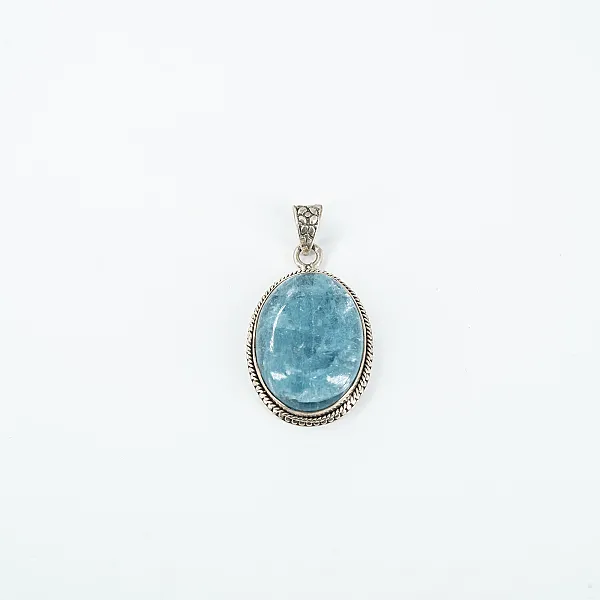Pandantiv oval acvamarine puncte Argint