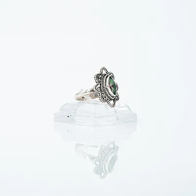 Inel xs oval floare topaz mistic Argint - 5