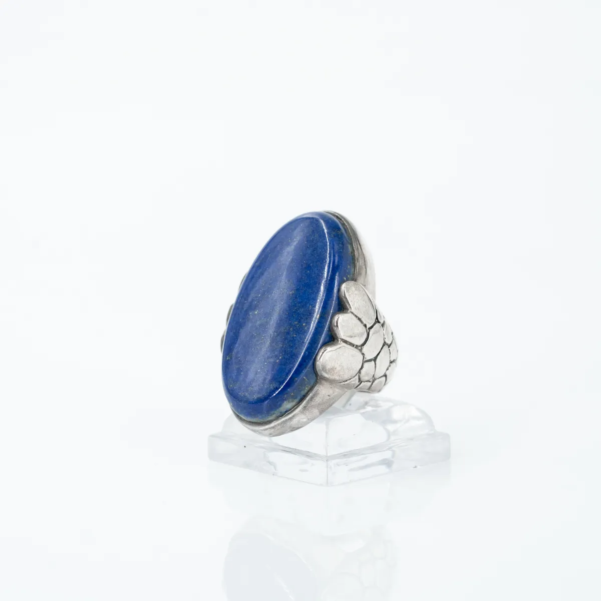 Inel oval picaturi lapis-lazuli Argint