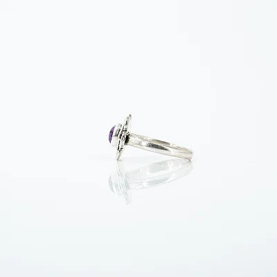 Inel xs floare turcoaz mov Argint - 3