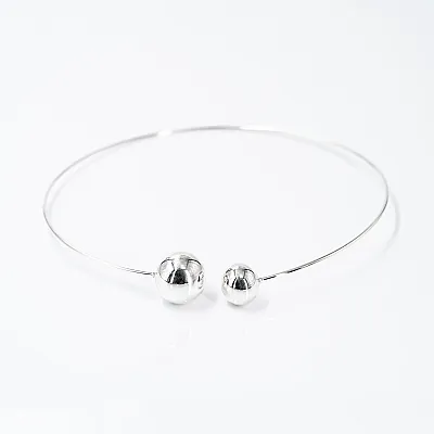 Bara fixa doua bile 1.6cm si 2cm Argint - 1