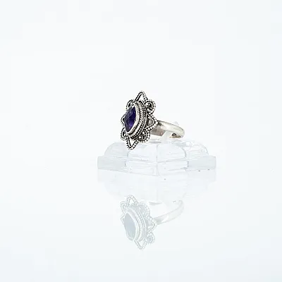 Inel xs oval floare ametist Argint - 2