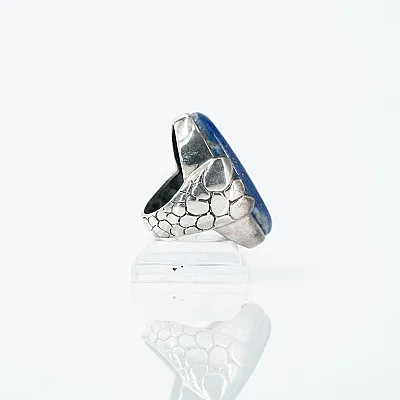 Inel oval picaturi lapis-lazuli Argint - 5