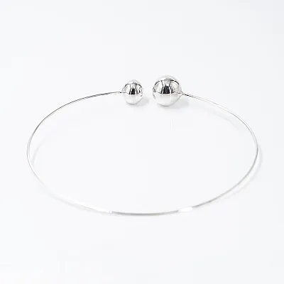 Bara fixa doua bile 1.6cm si 2cm Argint - 3