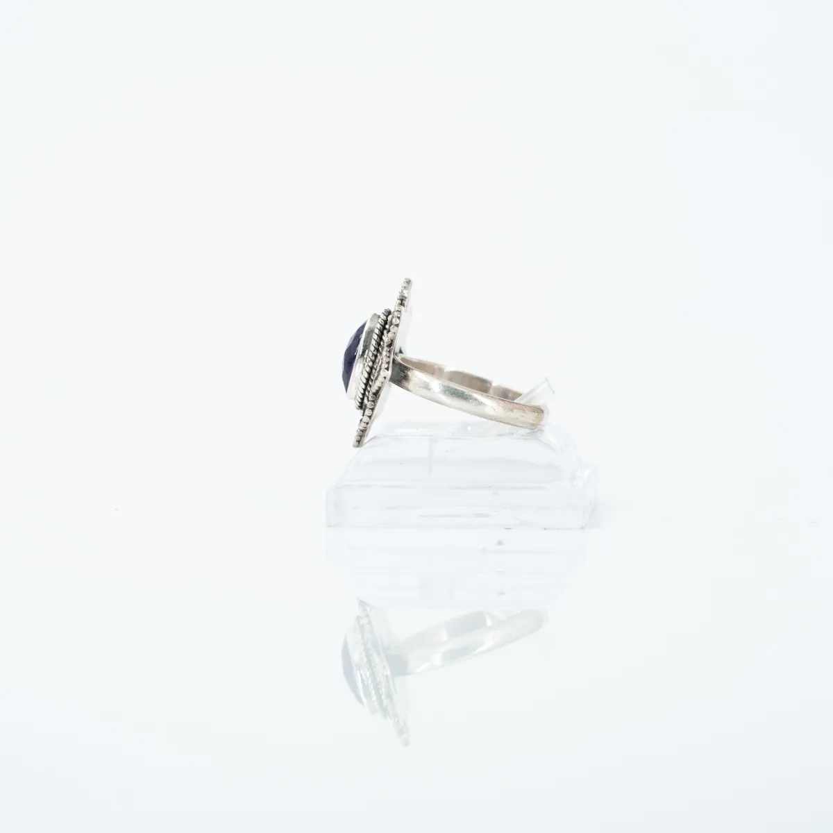 Inel xs oval floare ametist Argint