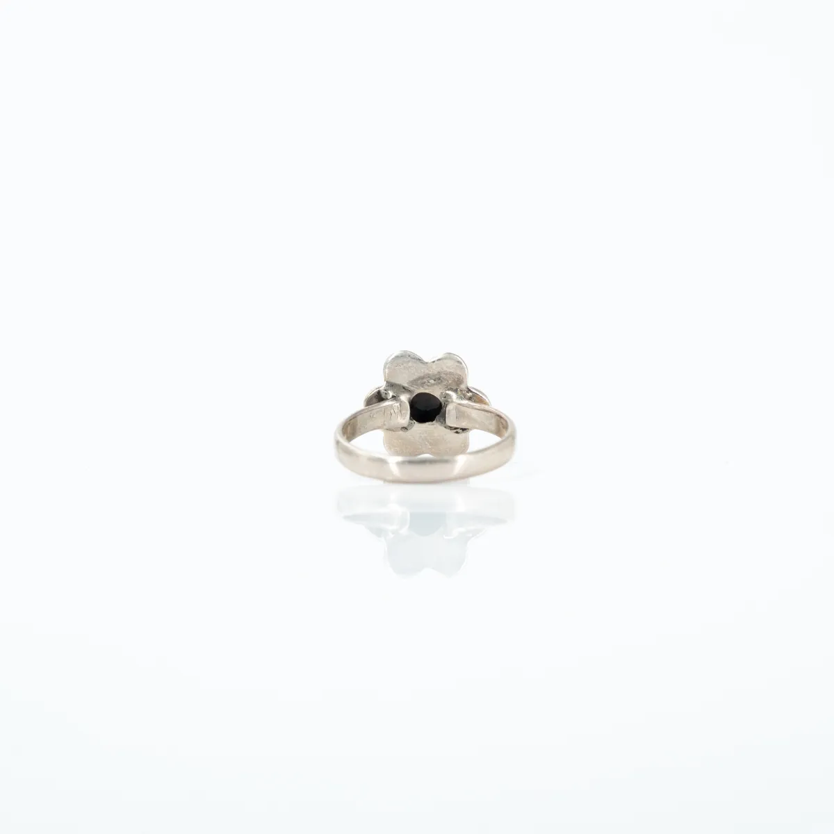 Inel xs floare onix Argint