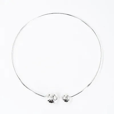 Bara fixa doua bile 1.6cm si 2cm Argint - 2