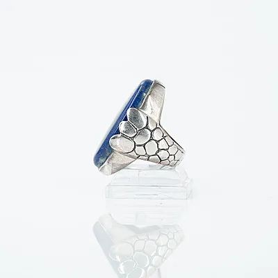 Inel oval picaturi lapis-lazuli Argint - 3