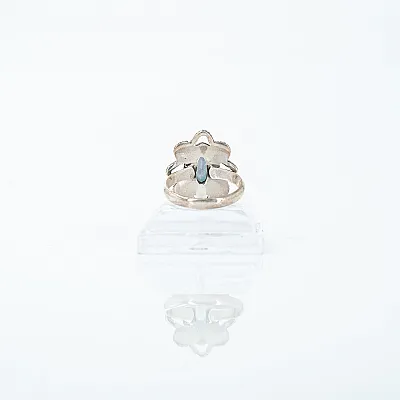 Inel xs oval floare topaz mistic Argint - 4