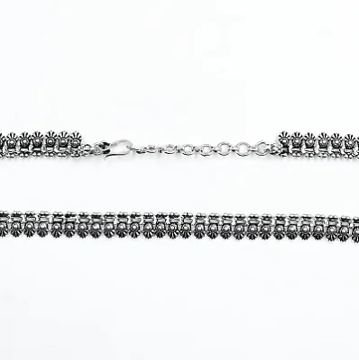 Colier etnic flori India Argint - 3