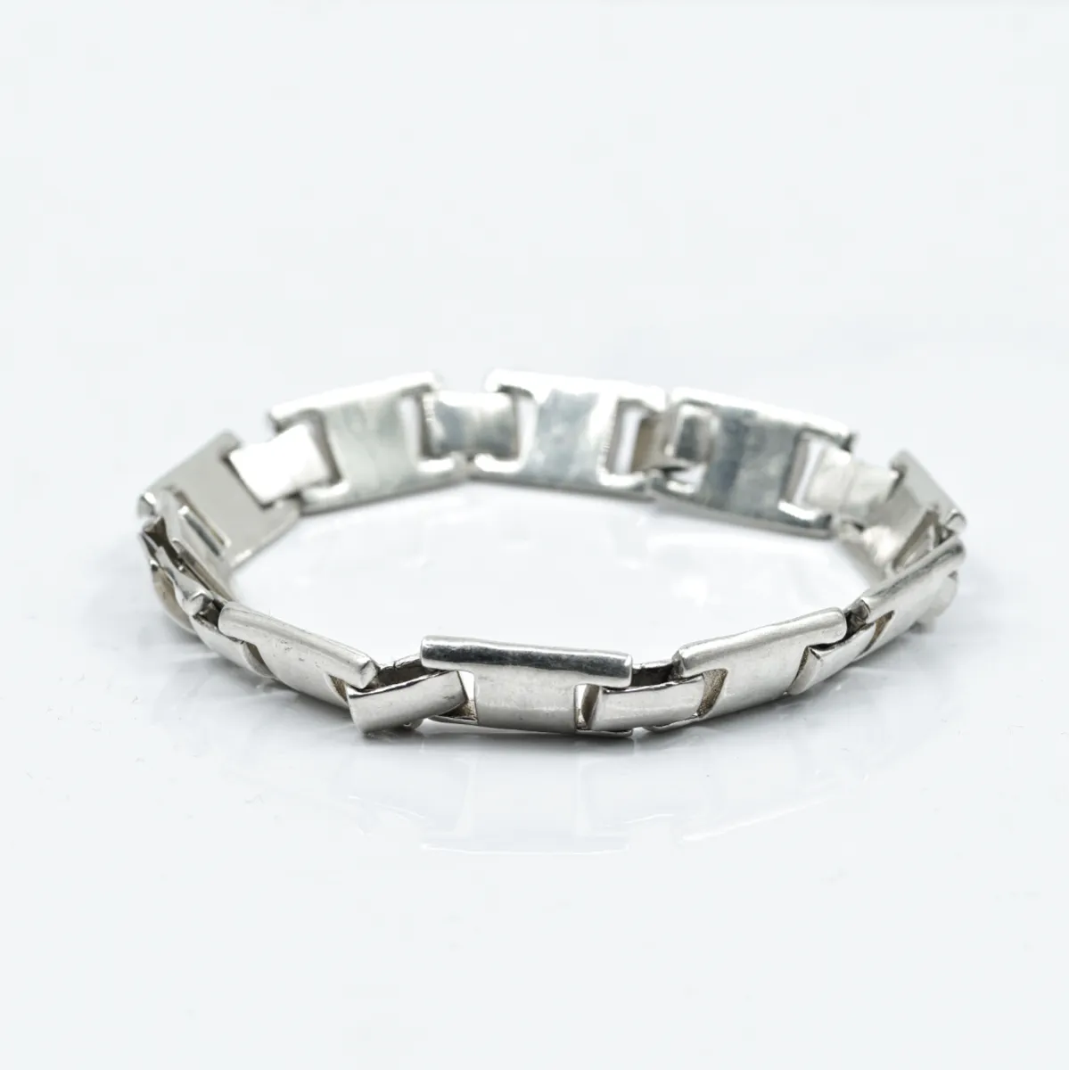 Bratara flexibila placute dreptunghiulare Argint