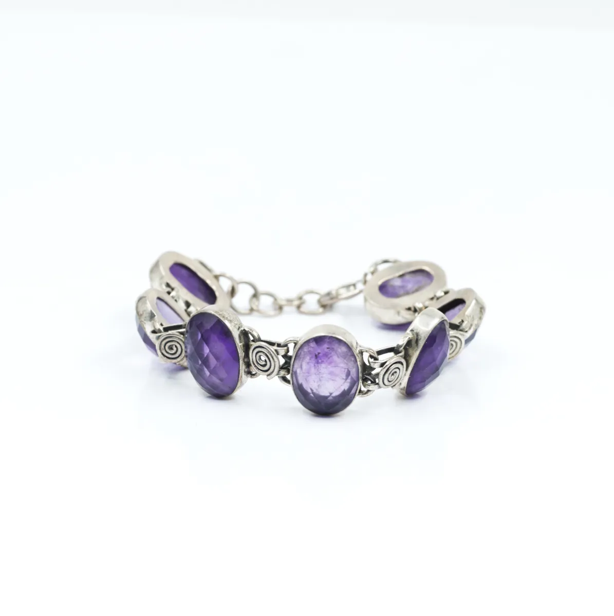 Bratara spirale ametist fatetat Argint