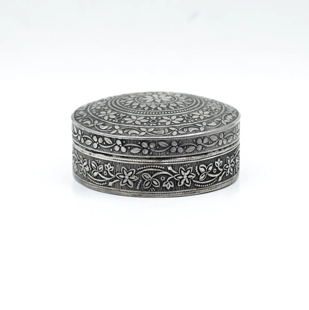 Caseta decorativa model floral Argint
