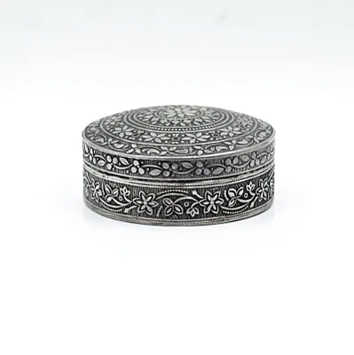 Caseta decorativa model floral Argint - 1