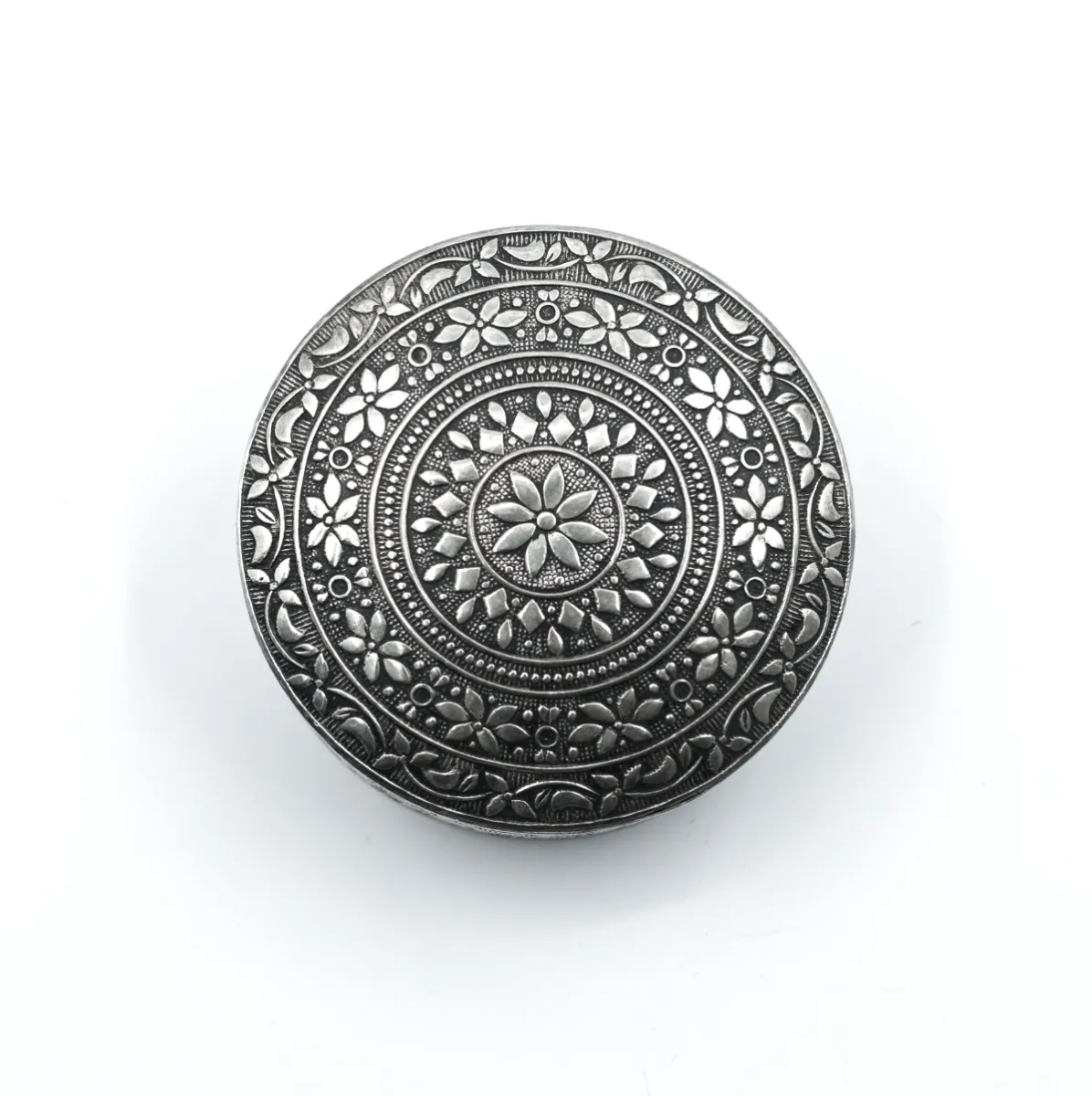 Caseta decorativa model floral Argint