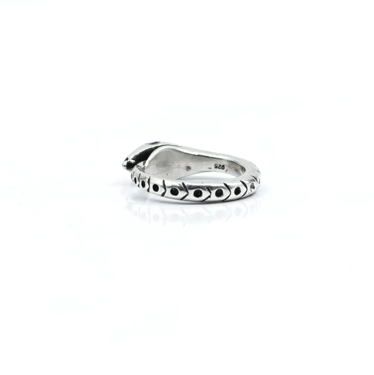 Inel uroborus piatra naturala ametist Argint