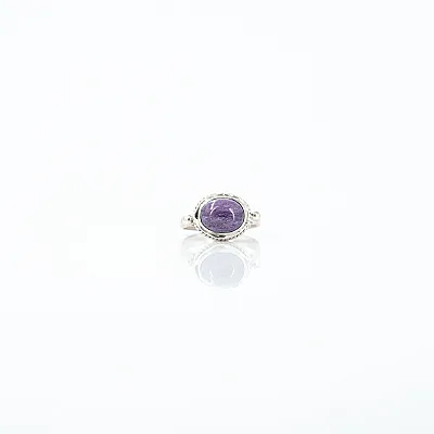 Inel oval val lepidolite Argint - 1