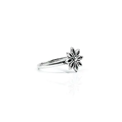 Inel subtire floricica Argint - 5