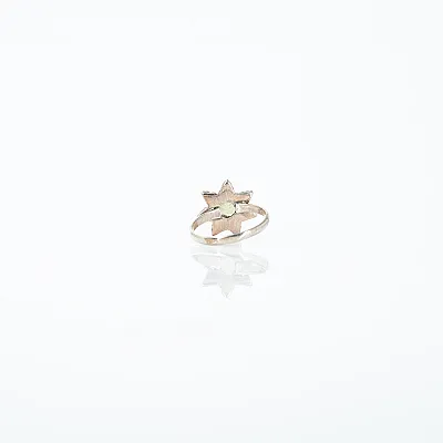 Inel stea piatra naturala peridot Argint - 3