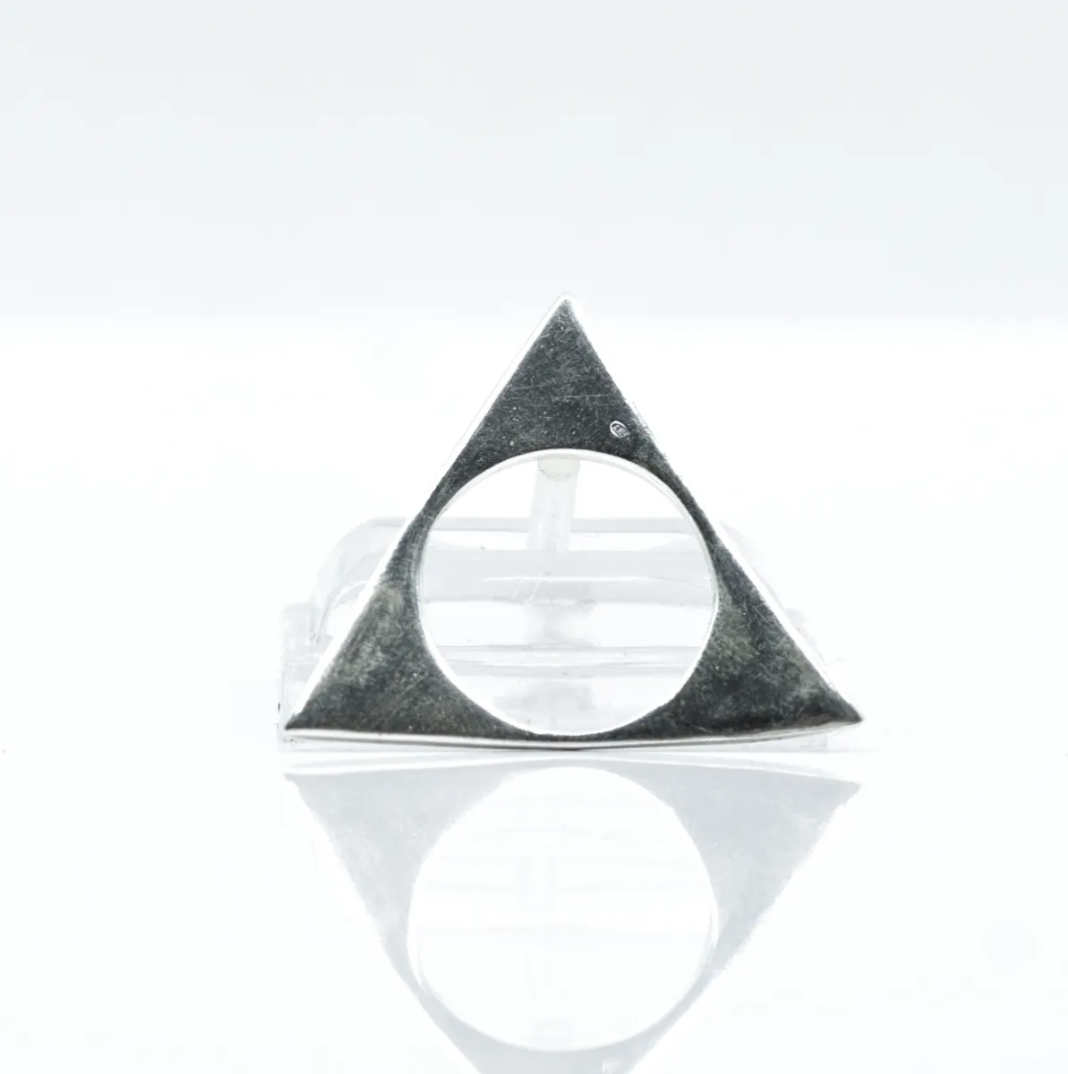 Inel geometric triunghi Argint